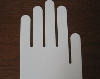 Bookend, Pop Art, Hand, White Enamel Painted, Metal, Spectrum Div Designs, Cleveland, OH, USA, Vintage