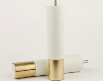 Set of 2- Mid-century Modern Furniture Legs - Replacement Legs in White