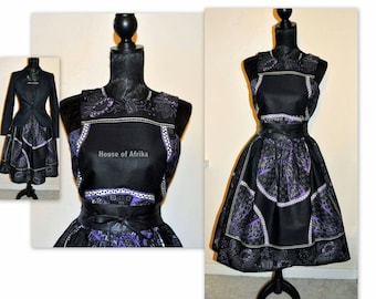 New Listing 50's style Bintu Dress in black and mauve hues.