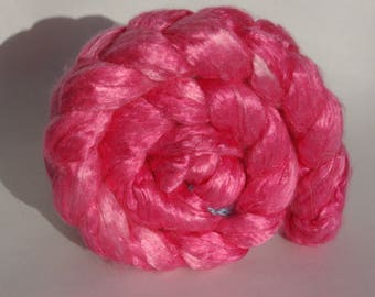 Pink Mulberry silk - fiber for spinning or felting - 50g