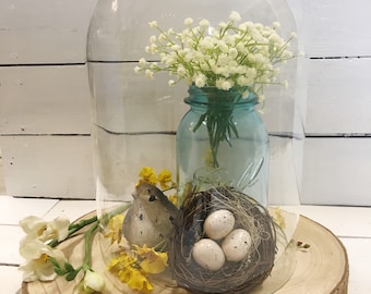 LOCAL PICKUP ONLY Large Glass Cloche; Display; Farmhouse Décor; Shabby Chic; Collectible Dome