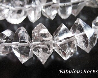 2-50 pcs, Herkimer Diamonds Nuggets Beads Wholesale / 8-10 mm or 10-12 mm / Clear Quartz Crystals, Double Terminated / healing crystals m l