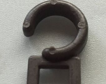 10 Brown hooks for a round curtain rod 35 mm ring