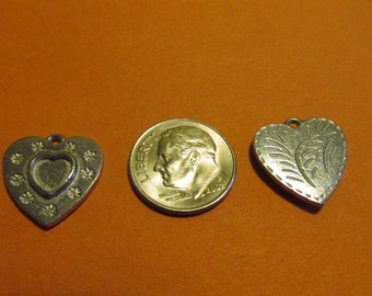 Twenty Pewter Heart Charms