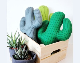 Cactus pillow, cactus cushion, desert pillow, cactus plush, felt fabric cactus, succulent cushion, adventure nursery, southwestern cacti