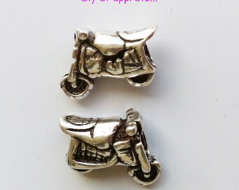 2 metal beads loops "motorcycle" to 4mm link