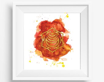 Sacral Chakra Watercolour Painting - 8x8 inch