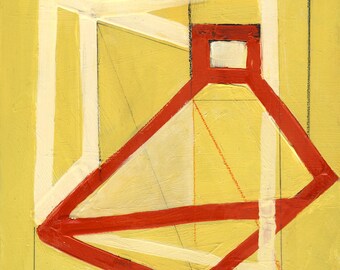 Geometric Art, Retro Art, Abstract Print, Mid Century Modern Art, Yellow