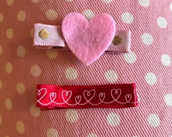 Hearts Hair Clip Set