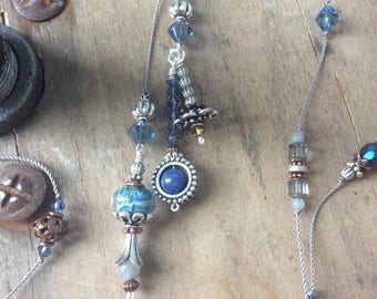 Lampwork Pedestal in Blue Jeans