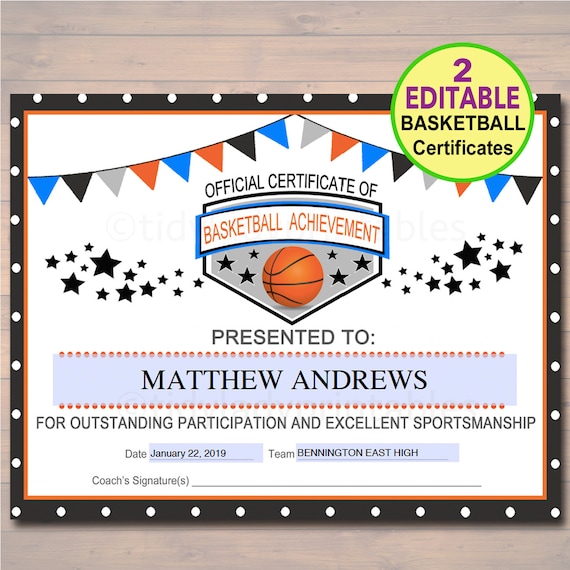 printable sports certificates