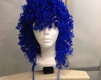 Blue Curly Cosplay wig