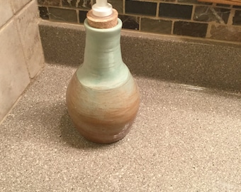 Deco green and brown Lotion bottle