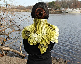 CROCHET PATTERN: Crocodile StitchDragon Leafy Capelet - Permission to Sell Finished Product