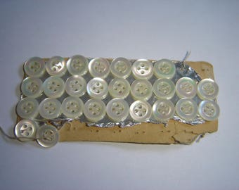 27 VINTAGE MOTHER-OF-PEARL BUTTONS