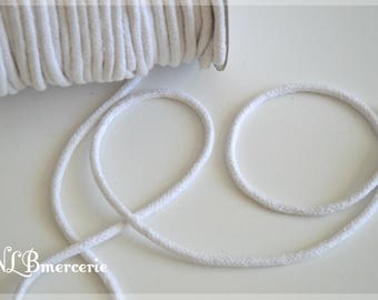 Braided cotton rope - white - 6 mm
