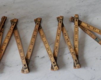 Vintage Luftin Industrial Wooden Folding Ruler