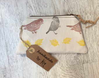 Purse / bag stamped and hand-sewn