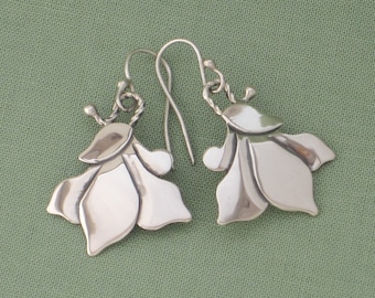 Floral Earrings - Sterling Silver - Free Shipping