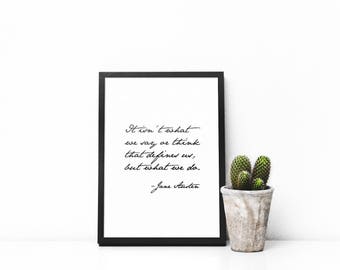 What Defines Us, Jane Austen, Printable Art, Wall Art, Digital Download, Black and White, Quote, Home Decor, Art, Modern