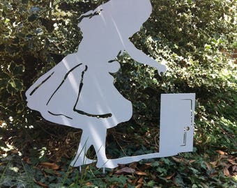 Alice at Wonderland-Alice in Wonderland-metal silhouette-metal garden art-fairy tales-Gift for garden