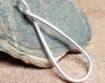 Unique Sterling Silver Small Teardrop Thick Smooth Locking Charm Holder for Your Own Charms - Made to Order - NEW