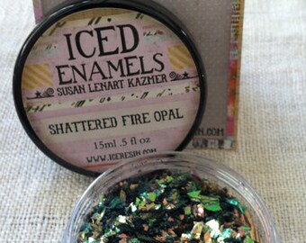 Ice Resin Iced Enamel SHATTERED FIRE OPAL Mica Susan Lenart Kazmer Casting Inclusions 15ml