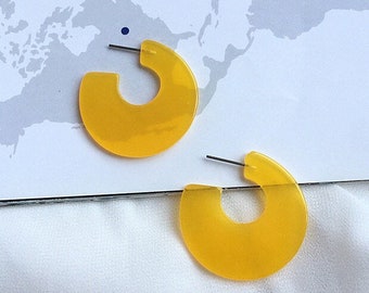 30mm Clear Acrylic Hoop Earrings | Acetate Hoop Earrings