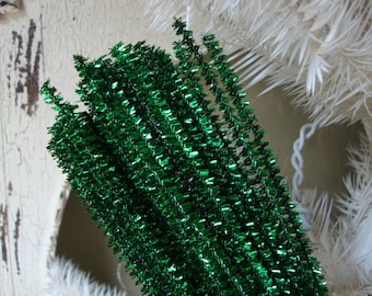 tinsel stems green wired crafts supplies trims party supplies christmas craft supplies kids crafts projects supply pipe cleaners art supply