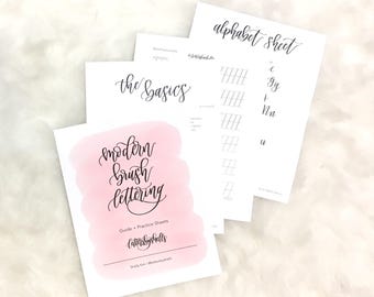 Beginner's Guide to Modern Brush Lettering | Modern Calligraphy | Digital Download | Workbook | Practice Sheets + Guide for Beginners
