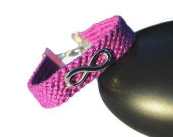 Cuff friendship bracelet, model "Infinity", purple