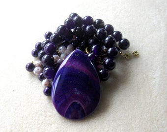 Jewelry Making Kit, Agate Pendant and Jade Beads, Glass Pearls, Necklace Kit, DIY Jewelry Kit, Jewelry Making Beads, Glass Rondelle Beads