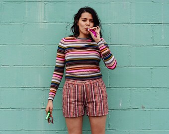 Colorful striped shorts