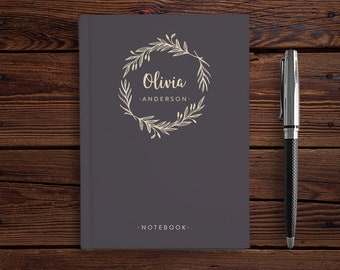 Custom Hard Cover Notebook, Personalized Case Bound Journal, Lined, Custom Journal Book, Name Journal Book, Custom Name Book, J2