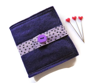 Needle Book - Purple Felt Needle Case - Felt Needle Case - Sewing Needle Case - Hand Sewing Needle Case - Needle Book