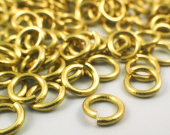 100 Handmade Non Tarnish Brass Jump Rings - Your Choice of Gauge 10, 12, 14, 16, 18, 20, 22, 24 and Diameter - 100% Guarantee