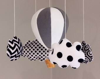 Montessori Mobile Grey White Black Hot Air Balloon