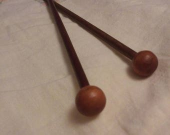 14 in. Wooden Knitting Needles, Antique Sewing Supplies