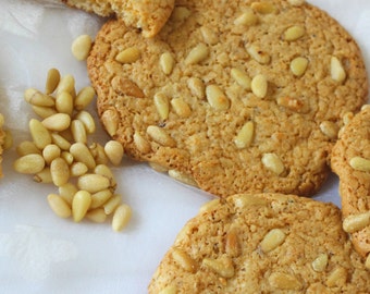 Paleo Pignoli Pine Nuts Cookies with Honey, Grain Free, Gluten Free, Low Carbs, Chewy & Rich
