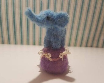 Sweet little circus elephant needle felted
