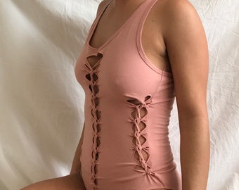 S/M light pink pixie slit weaved bodysuit