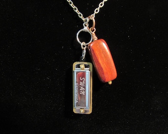 Cinnamon Girl Harmonica necklace Inspired by Neil Young