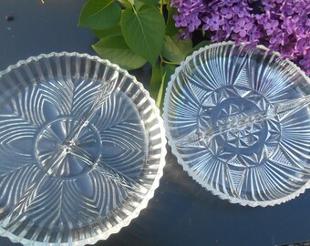 2 Vintage IAP sectioned candy dishes Small plates Art Deco Design
