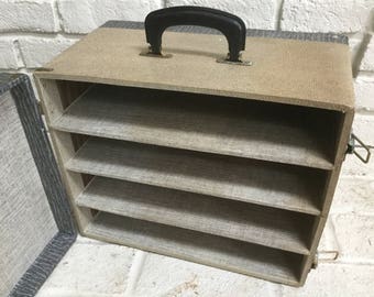 Vintage suitcase display shelves prop