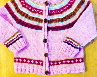 Fair Isle Sweater Size 5, Fair Isle Cardigan Sweater Size 6 - 8, Fair Isle Sweater Size 9- 10, Child Knit Cardigan Size 11 - 12