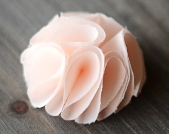 blush pale pink / wholesale shabby chic fabric flowers / wedding flowers / embellishments appliques diy supplies / headband flowers