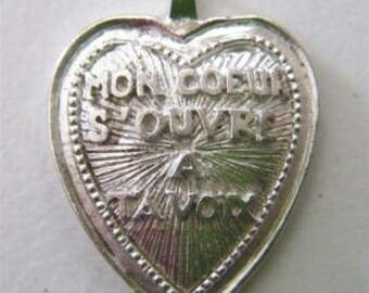 french heart pendant charm large stamping charm zne your voice has opened my heart made in america WV3