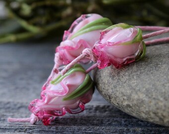 Lampwork Beads, Glass Flower Beads Made to order