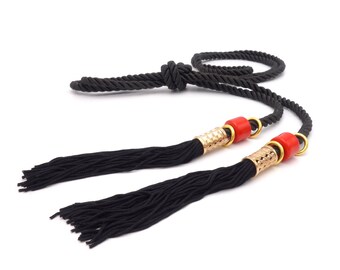 Women fabric Belt braided waist belt tassels