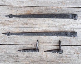 Blacksmith made English antique strap hinges